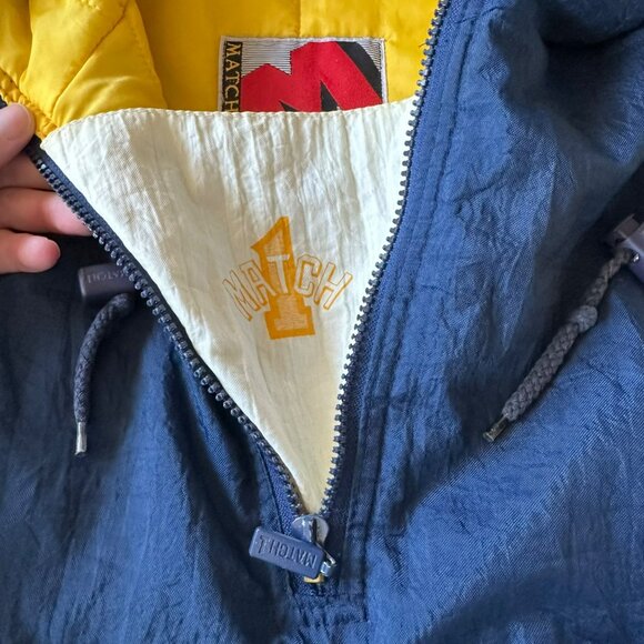 Match 1 Men's Size XL Vintage Michigan Wolverines Puffer Coat Quarter Zip - Picture 9 of 13